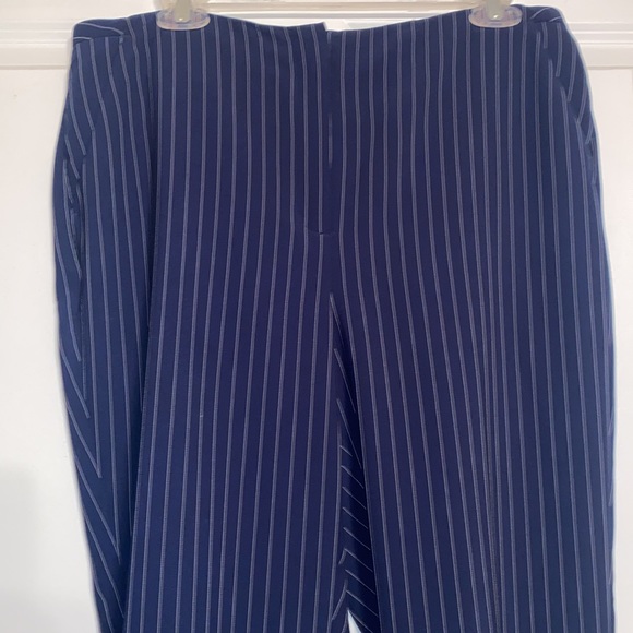 Chico’s Navy Pinstripe Slacks - 12/14 (Chico’s 2) - Picture 1 of 7